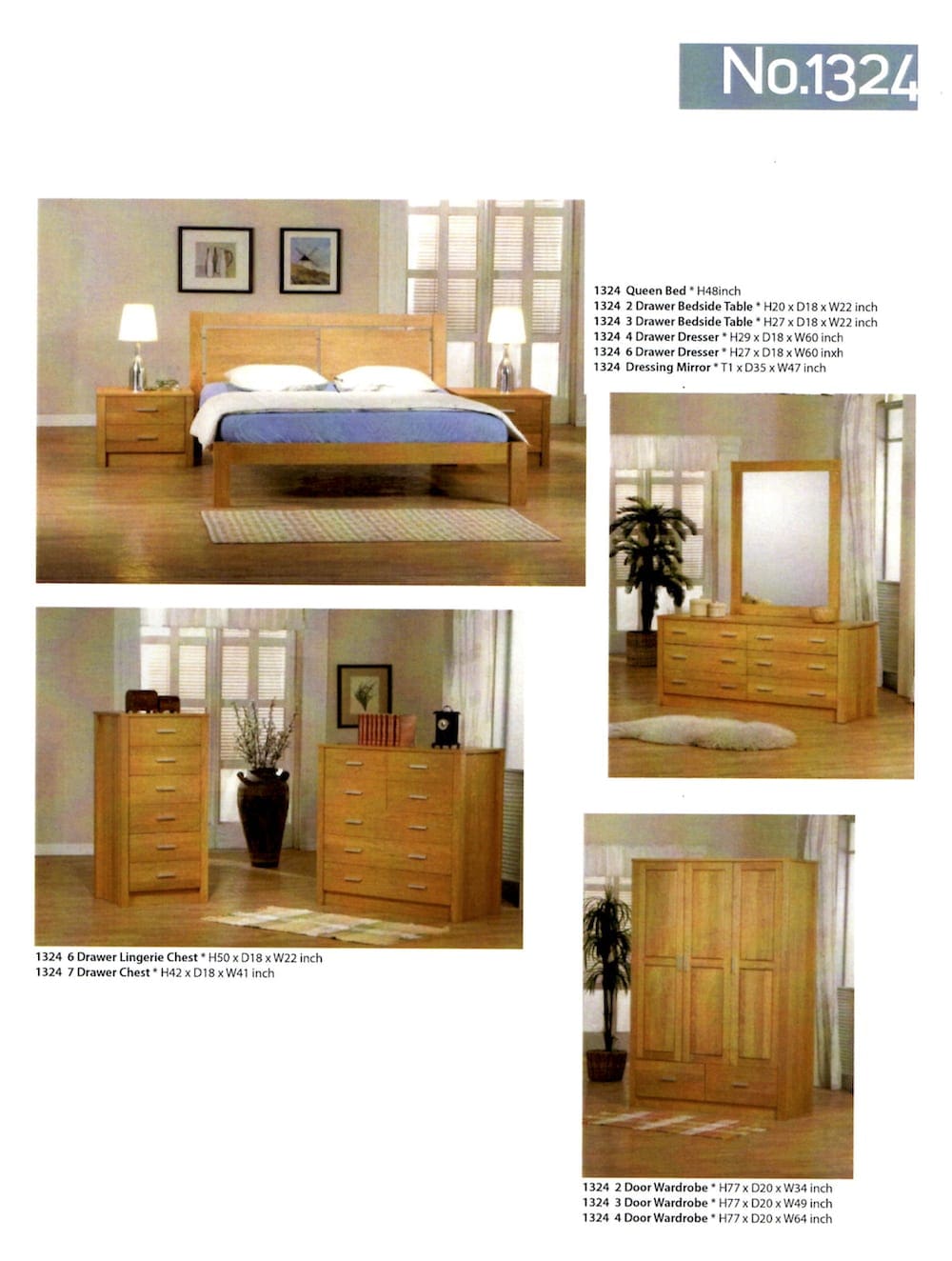 NO.1324 MAPLE WOOD - CUSTOM MADE: Wooden bedroom furniture